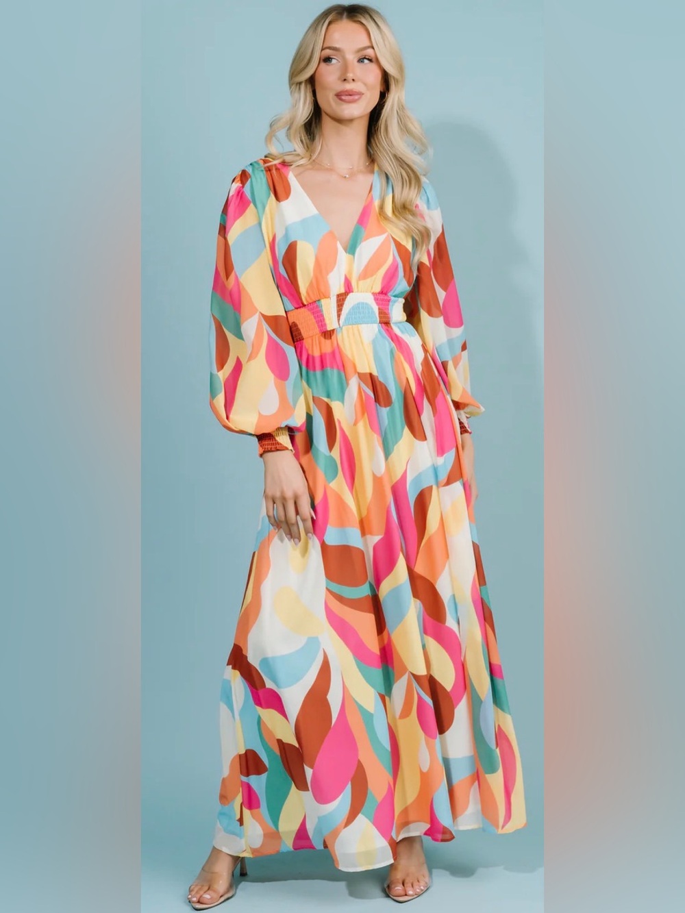NWT Baltic Born Lawson Colorful Abstract Print Maxi Dress - Size M